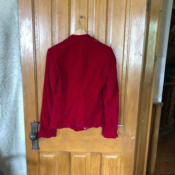 Vtg Red  Velvet Blazer - Picture 3 of 12